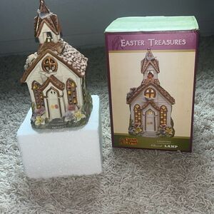 Cracker Barrel Easter Traditions Light Up Church Doves Flower Accents In Box